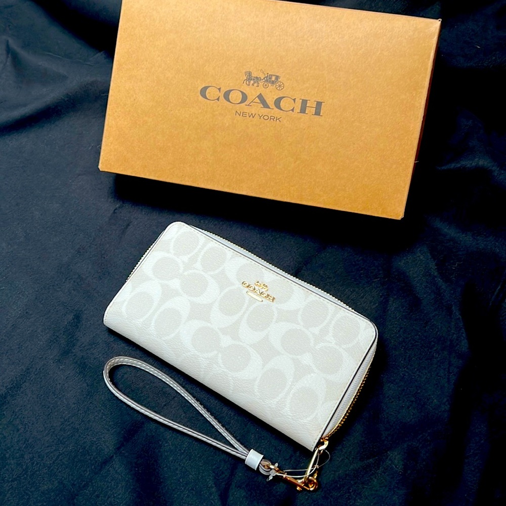 Coach long zip around wallet
